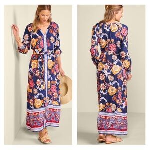 Soft Surroundings Ohana Maxi Dress Navy Maxi Dress Long Sleeve